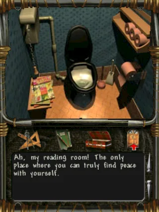 The toilet, Louis’ “reading room”