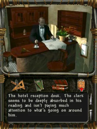 The hotel reception desk