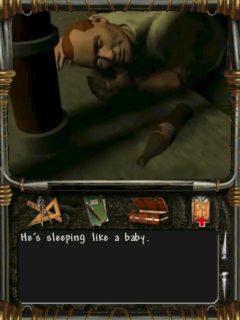 The bartender, asleep