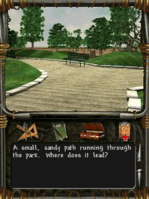 A sandy path through the park