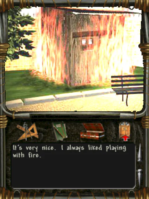 The toolshed on fire