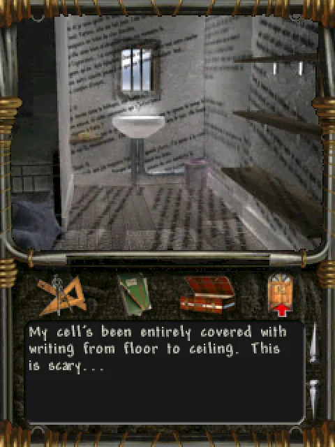 Louis’ cell, covered in writing