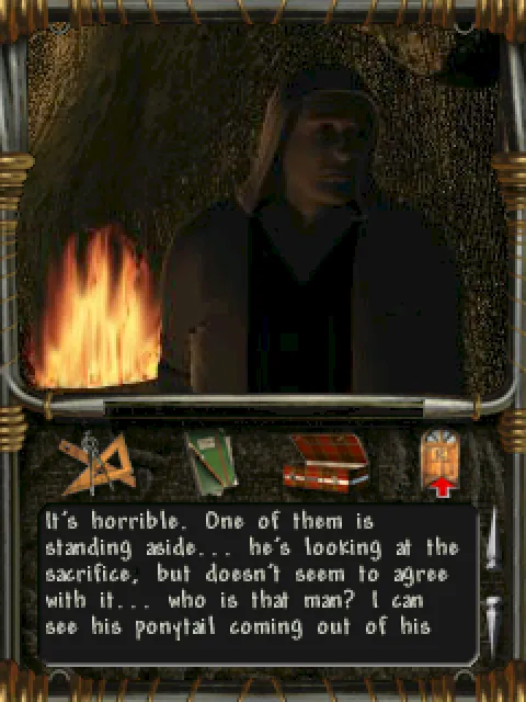 A man with a ponytail, standing aside