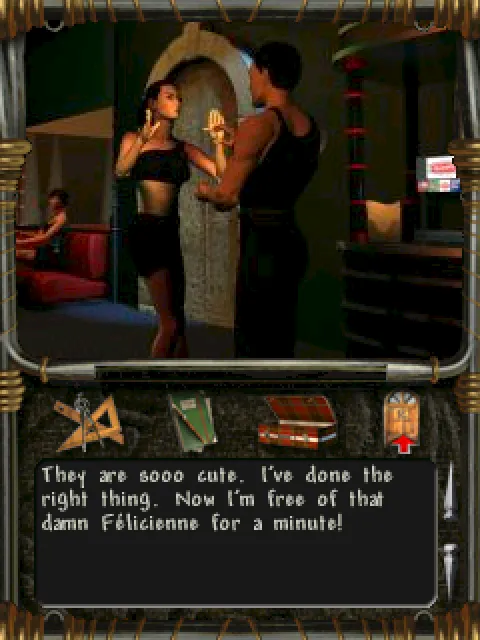 Félicienne and the man at the bar