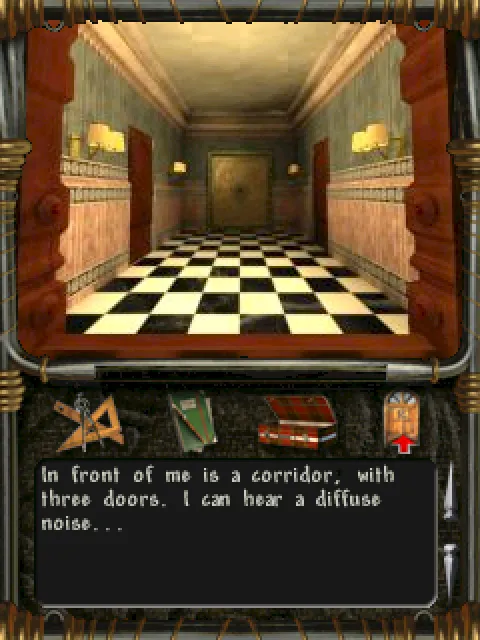The corridor with three doors