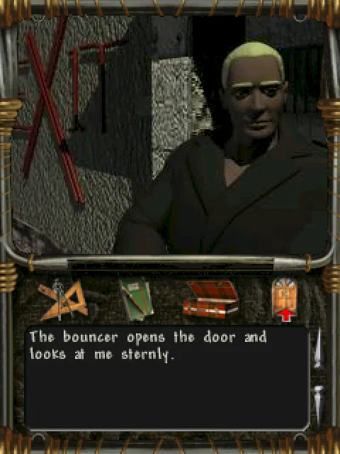 The bouncer opens the door
