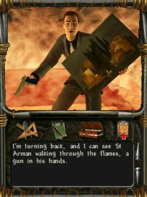 Saint Arman walks through the flames