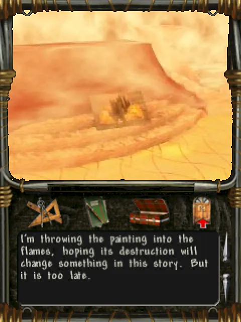 The painting burns