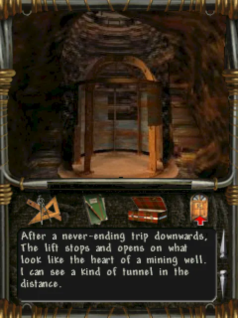 The lift reaches the mine