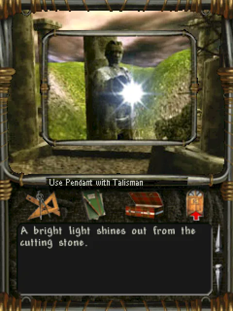 The talisman shines