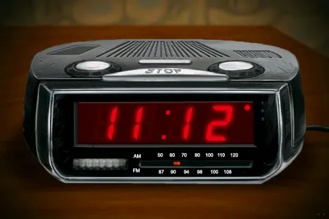 The Everetts’ house: The alarm clock