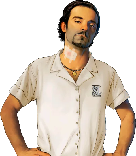 Rafaèl, Dialogue portrait · the asylum doctor, named Rafael, in the ending, Episode 03