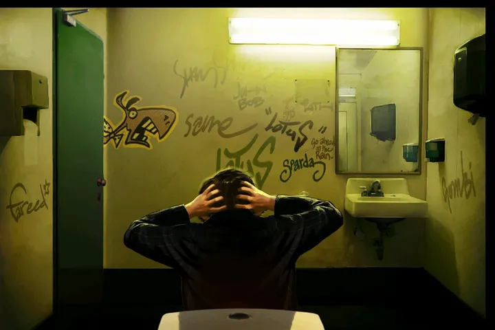 The gas station: The toilets
