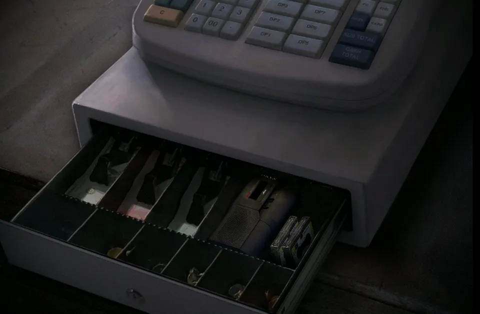 The cash register of Anna’s grocery