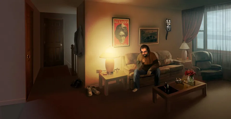 John in his lounge