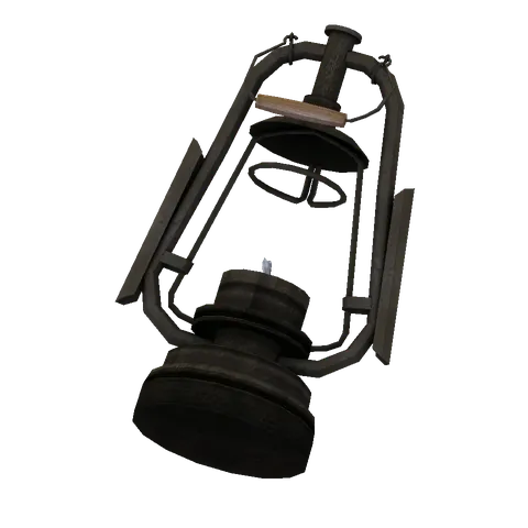 Gas lamp: With its wick, the 3D model from behind
