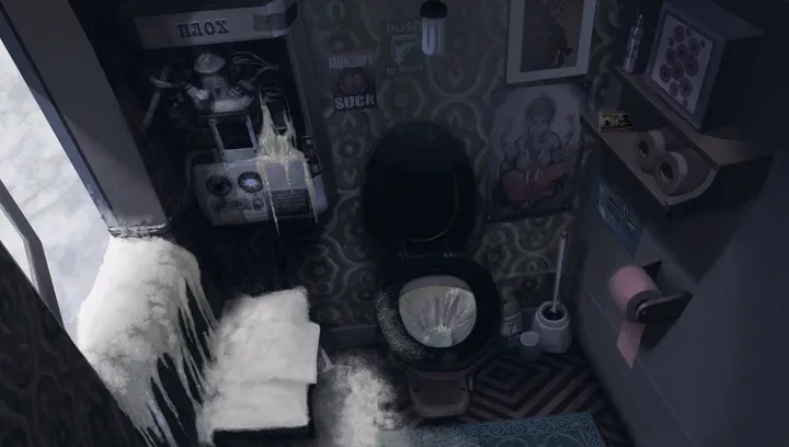 The Everetts’ house: Toilet