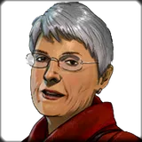 La vieja dama, retrato de la lista de personajes