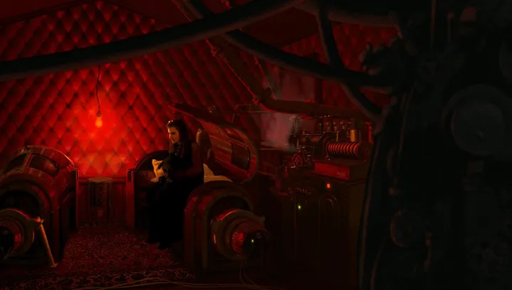 The Vanpsychs’ house: The red room
