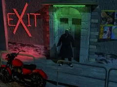 The EXIT, The entrance by night