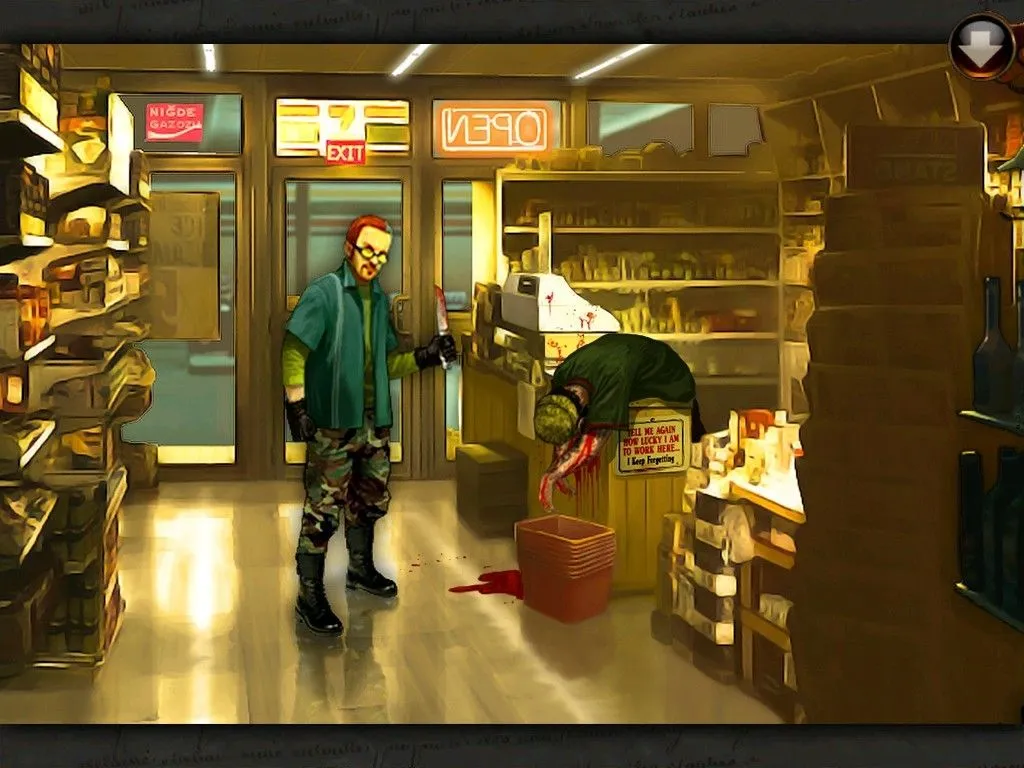 Inside a shop