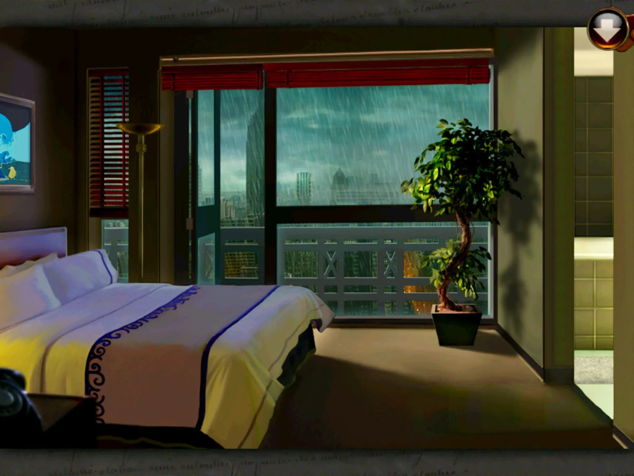 A hotel room